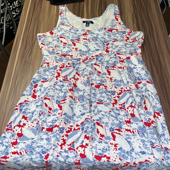 Chaps midi dress light blue, white and red - Picture 4 of 12